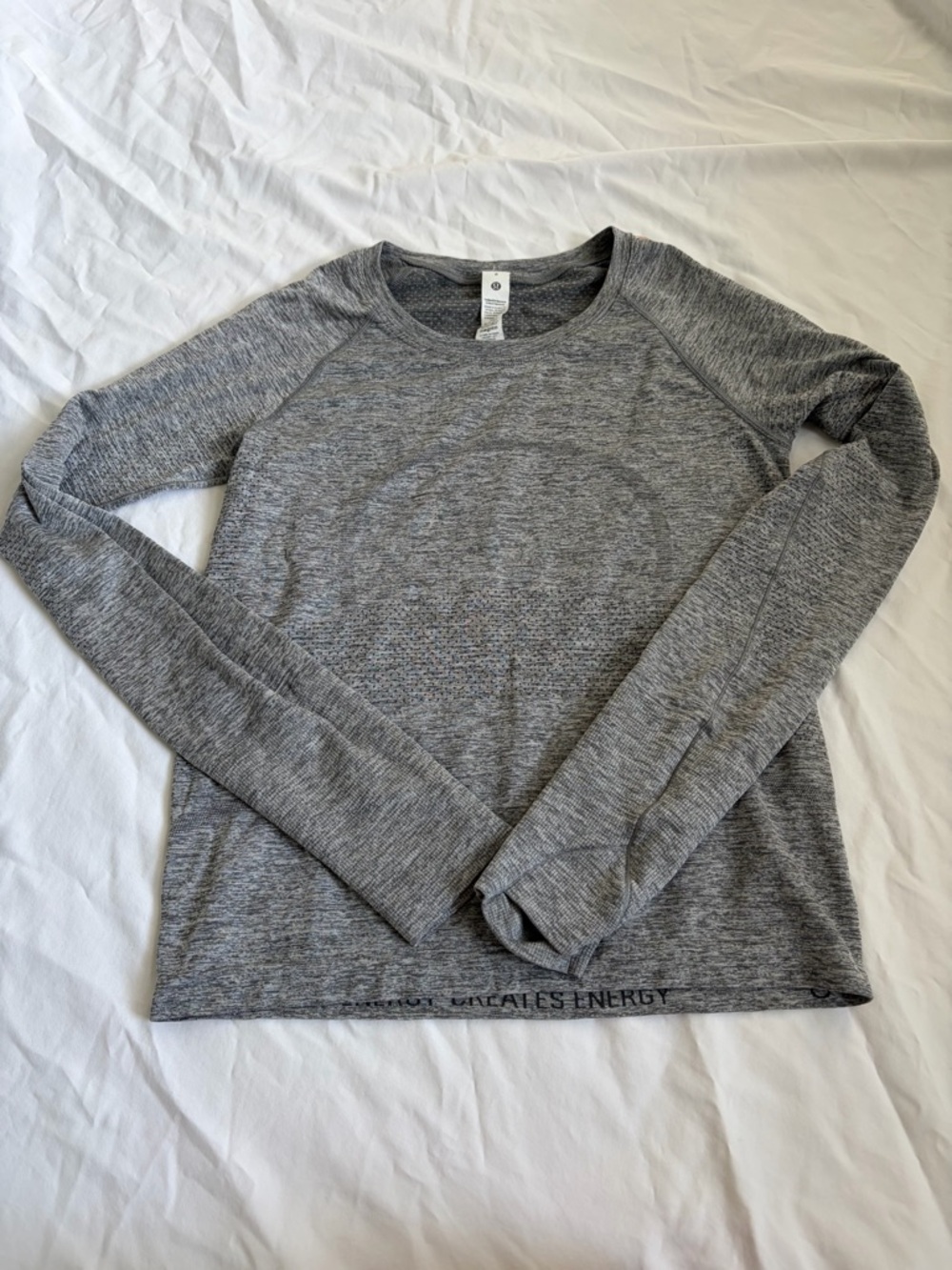 Lululemon Swiftly Tech Long Sleeve 2.0 Slate Grey White Size 6